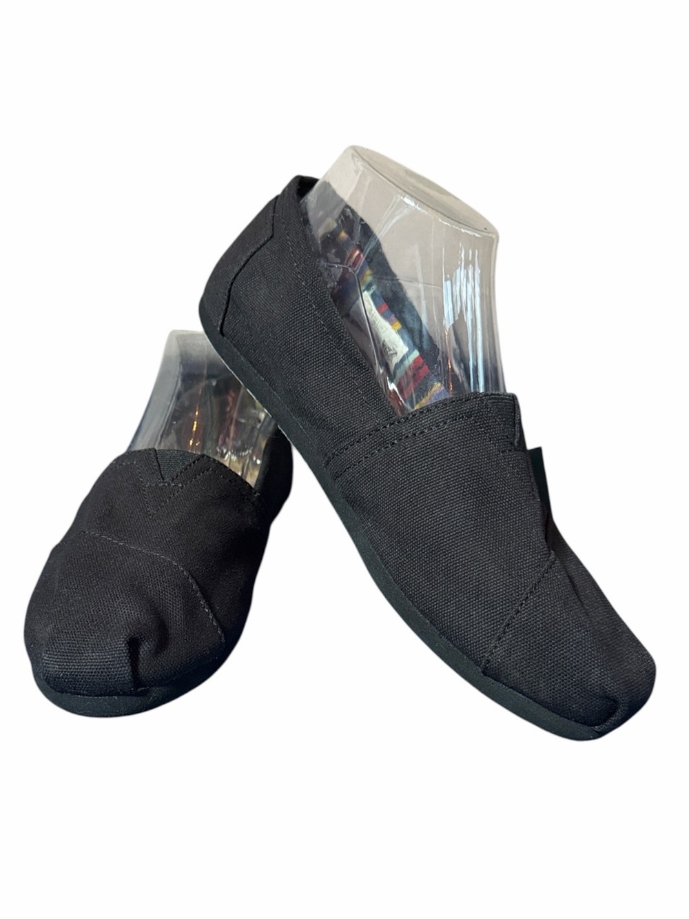 NWT TOMS Black Canvas Alpargata Slip-on Shoes Sz 8.5